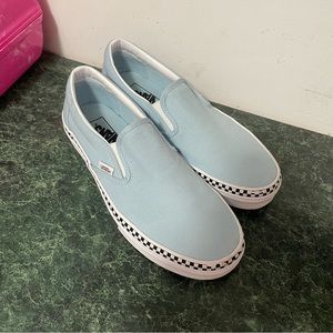 Light Blue Slip On Vans